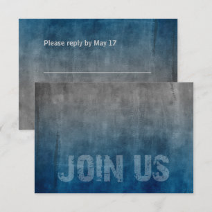 Cartão RSVP Bar Mitzvah Star de David Blue Grunge