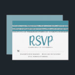 Cartão RSVP Bar Mitzvah Teal Silver Tallit Script Modern Bold<br><div class="desc">Tenha orgulho, alegria e celebre este marco do seu Bar favorito Mitzvah com este cartão de inserção RSVP personalizado, legal, único e moderno para o seu evento! Uma tipografia brilhante, azul-lacre, azul-esverdeada, estrela de David e um verde-lacre empoeirado e verde-prateado talento listrado inspiraram uma camada gráfica simples e branca. Personalize...</div>