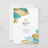 Bar Mitzvah Tropical em Azul Turquesa e Dourado
