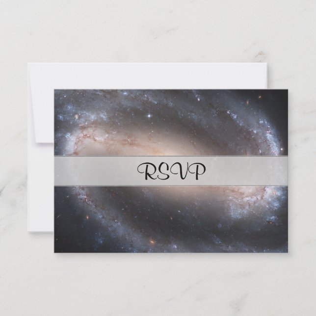 Cartão RSVP Barred Spiral Galaxy (Frente)