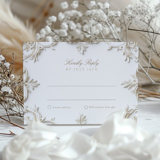 Cartão RSVP Barroco para Casamento (Criador carregado)