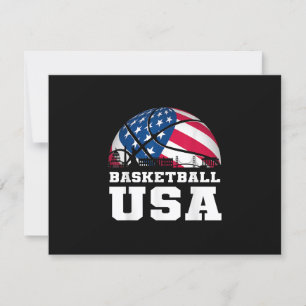 Cartão RSVP Basquete EUA dá apoio à Equipe Tshirt USA Flag Dr.