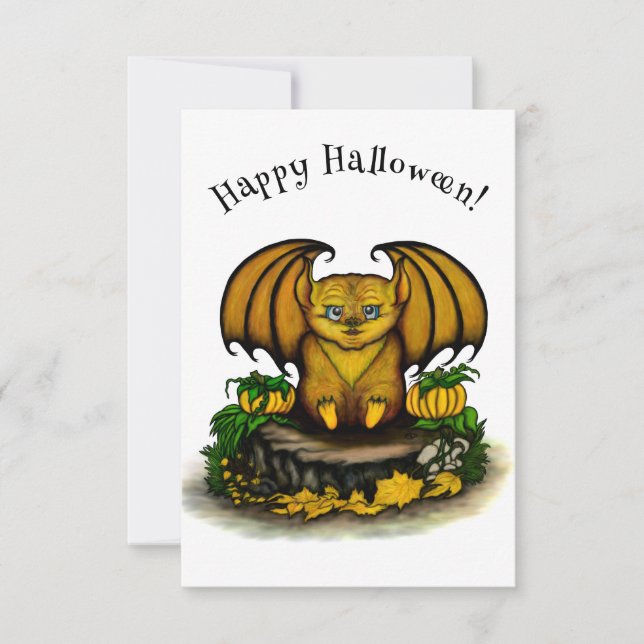 Cartão RSVP Bat Bonito do Halloween (Frente)
