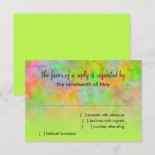 Cartão RSVP Bat Mitzvah Abstract Design no Verde limão