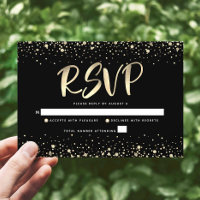 Bat Mitzvah Black Gold Foil Glitter Script Moderno