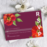 Cartão RSVP Bat Mitzvah Burgundy Modern Floral Watercolor<br><div class="desc">Tenha orgulho, alegria e comemore este marco do seu Bat Mitzvah favorito com este sofisticado e personalizado cartão de inserção RSVP para o seu evento! Uma aquarela floral, chica, com serifa sã moderna sobre um fundo burgundy. Personalize o texto personalizado com a data "responder por". Garantido para adicionar diversão na...</div>