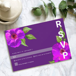 Cartão RSVP Bat Mitzvah Purple Floral Watercolor Moderna