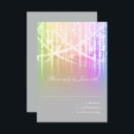 Cartão RSVP Bat Mitzvah Rainbow Sparkly Lights<br><div class="desc">Bar Mitzvah e Conjuntos de Convite Mitzvah projetados por Umua. Impresso e enviado pela Zazzle ou suas afiliadas.</div>