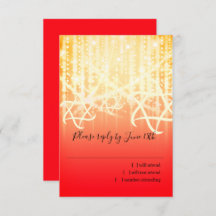Bat Mitzvah Red e Douradas Luzes Sparkly