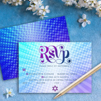 Bat Mitzvah Retro Boho Blue Purple Gradiée