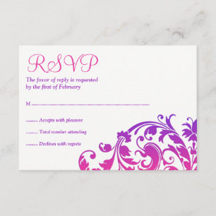 Cartão RSVP Bat Mitzvah RSVP, Bat Flourish, cor-de-rosa, Elega