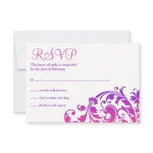 Bat Mitzvah RSVP, Bat Flourish, cor-de-rosa, Elega
