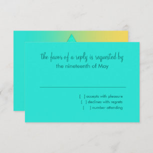 Cartão RSVP Bat Mitzvah Star de David Yellow Aqua