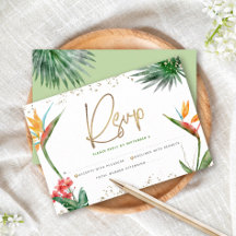 Bat Mitzvah Tropical Dourado Script Flora Aquarela