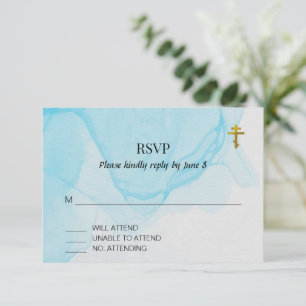 Cartão RSVP Batismo cristão ortodoxo das águas vivas