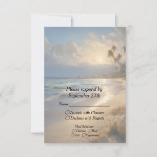 Cartão RSVP Beach Wedding