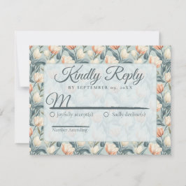 Cartão RSVP Beautiful Minimal Tulip Flower Spring Wedding