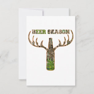 Cartão RSVP Beer Season Hunting Season Gift For Hunter