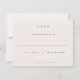 Cartão RSVP Beige Boho Photo Wedding Modern