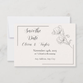 Cartão RSVP Beige Elegance Save the Date