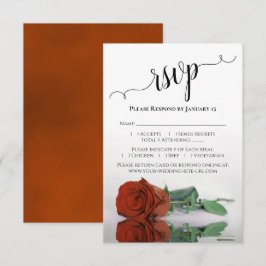 Cartão RSVP Bela Refletindo Casamento Rosa Laranja Rust