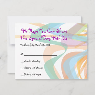 Cartão RSVP Beleza no Face Bat Mitzvah Reply Card