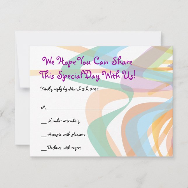 Cartão RSVP Beleza no Face Bat Mitzvah Reply Card (Frente)