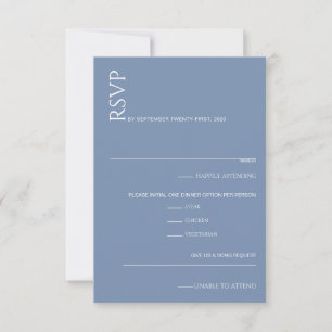 Cartão RSVP Belo Casamento Azul