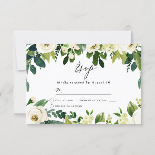 Cartão RSVP Belo Casamento da primavera das Flores Brancas Ele