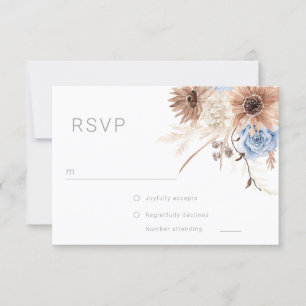 Cartão RSVP Belo Casamento de Boho Floral All Seasons