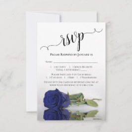 Cartão RSVP Belo Casamento de Marinho Azul-Rosa, Refletindo Es