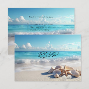 Cartão RSVP Belo Casamento de Praias-de-Marisco