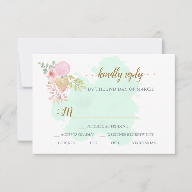 Cartão RSVP Belo Verde limão 💚 Boho Botânico (Frente)