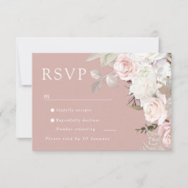 Cartão RSVP Belos Rosas Botânicos Casamento de Todos os Camarõ