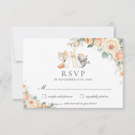 Cartão RSVP Bichos-de-floresta-de-bico-amarelo