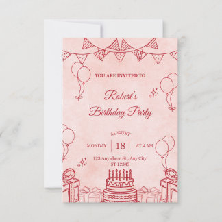 Cartão RSVP Birthday invitation