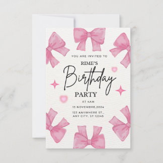 Cartão RSVP Birthday invitation for girls