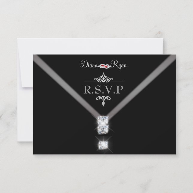 Cartão RSVP Black Tie R.S.V.P. (Frente)