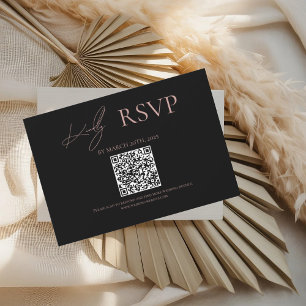 Cartão RSVP Black where Forever (Preto) Começa A Blush Wedding