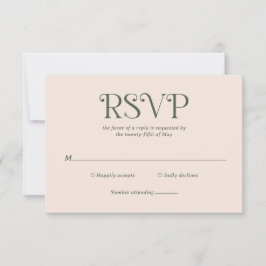 Cartão RSVP Blaire Moss Green Modern Wedding
