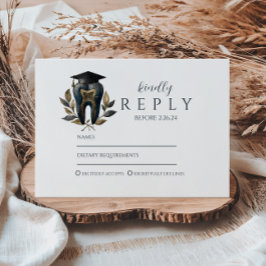 Cartão RSVP Blue Laurel Dental Graduation