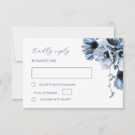 Cartão RSVP Blue Transparent Flower