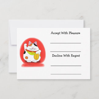 Cartão RSVP Boa sorte Maneki Neko