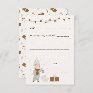 Cartão RSVP Boas Festas de Natal Obrigado nota, preencha o car