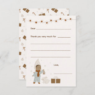 Cartão RSVP Boas Festas de Natal Obrigado nota, preencha o car