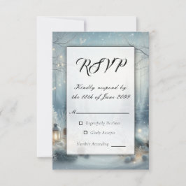 Cartão RSVP Boatos de um Casamento no Solstício de Inverno