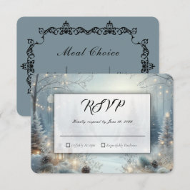 Cartão RSVP Boatos de um Casamento no Solstício de Inverno