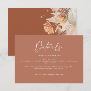 Cartão RSVP Boêmia moderna terracotta pampas casamento de gram