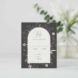 Cartão RSVP Boho Arch Wildflower Wedding