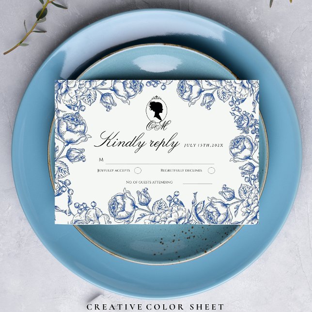 Cartão RSVP Boho Bridgerton Casamento das Flores do Jardim Ele (Criador carregado)